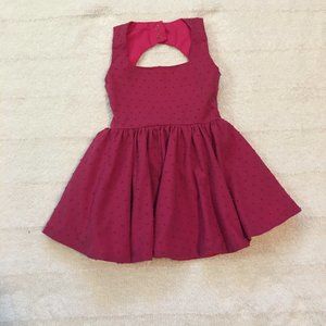 Rue Muu dark pink dotted Swiss sleeveless dress with back cutout